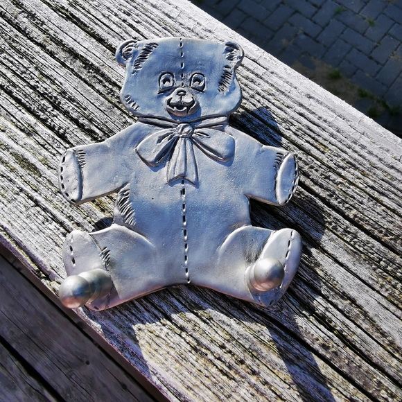 Vintage Seagull Pewter Teddy Bear Wall Hook - Picture 10 of 14